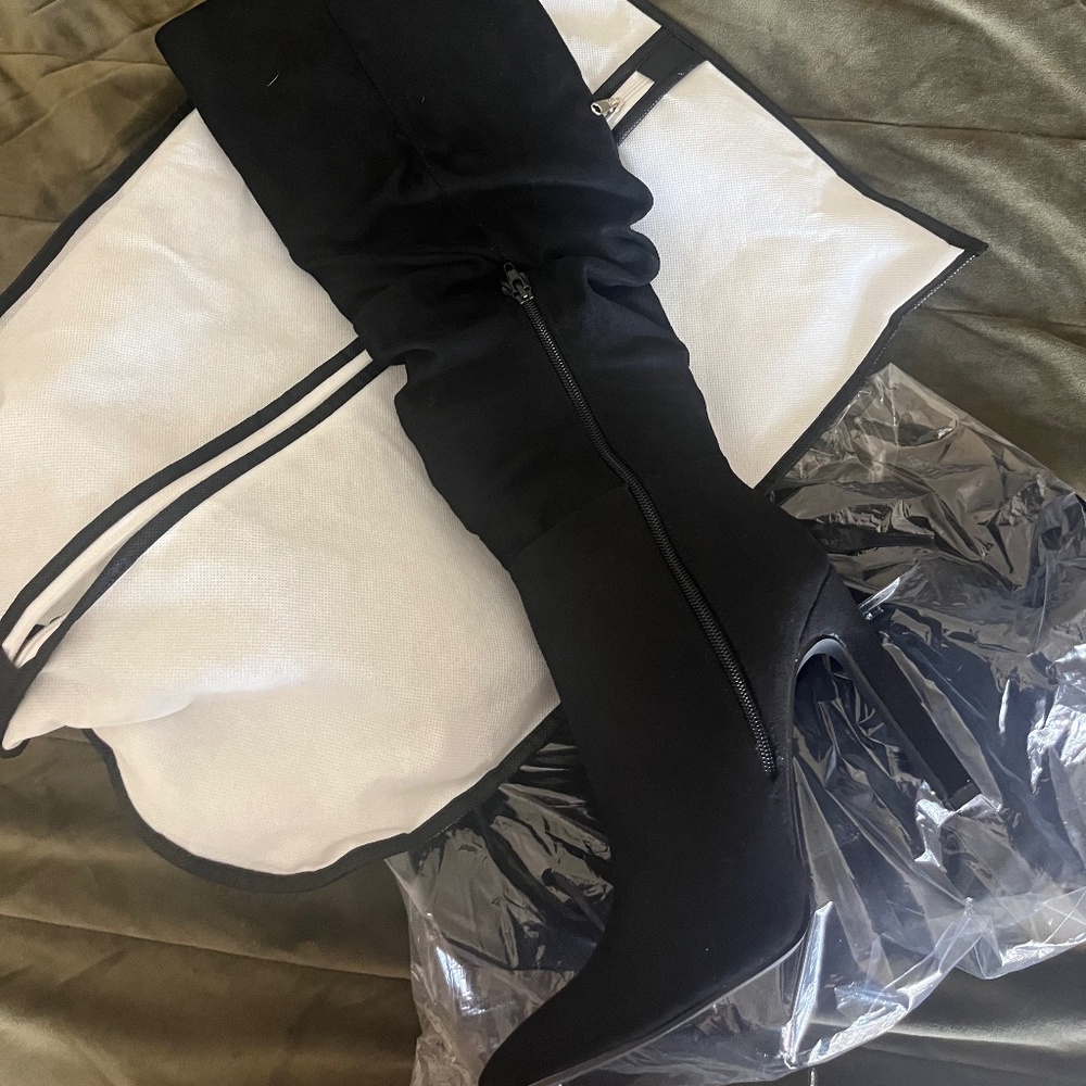 Black knee high boots